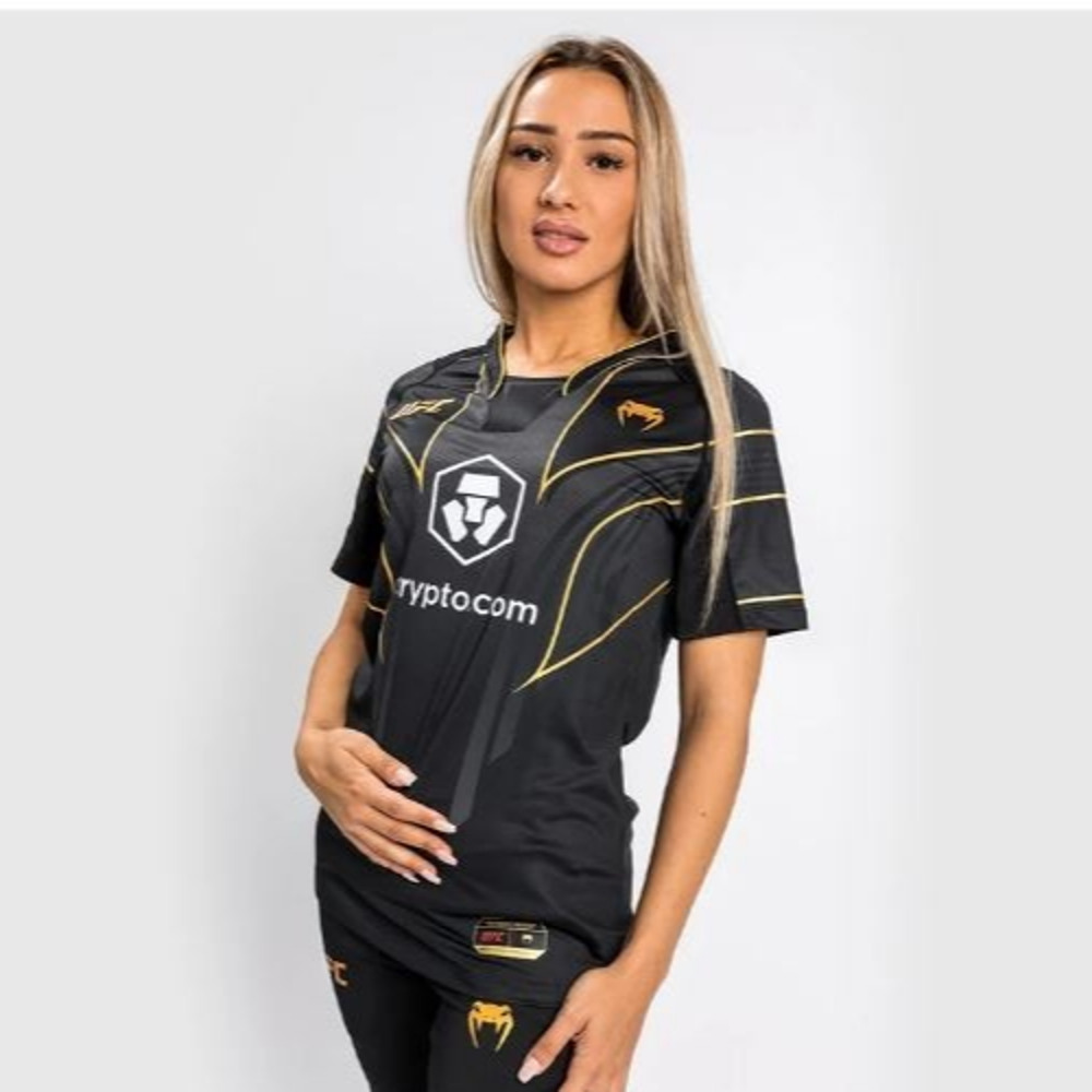 UFC Venum Authentic Fight Night 2.0 Womens Black Walkout Jersey Champion Size M